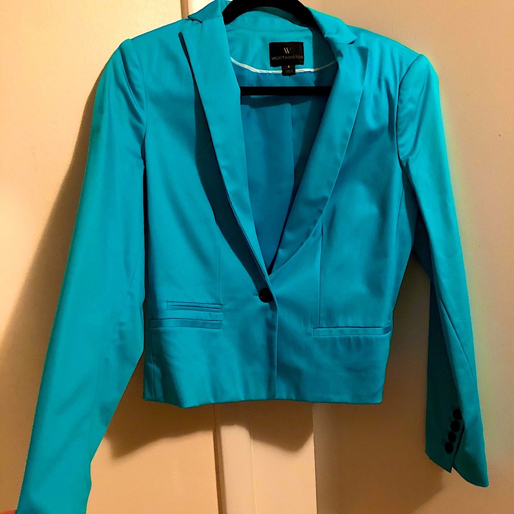 Worthington Suit Top, Bright Blue Size 8, Like New